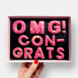 OMG! Congrats Letterbox Message Cookies Hot Pink
