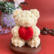 Rose Love: Snowy Belgian White Chocolate Gift Bear