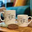 Personalised Adult And Child Fist Bump Mugs