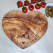 Personalised Solid Olive Wood Heart Shaped Chopping Board