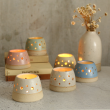 Hand Thrown Ceramic Mini Lantern Tealight Holder - Stone Series