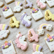 Rainbows And Unicorns Iced Biscuits Set Of 12 Party Favours