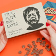 Chunky milk chocolate slab held in hand, featuring a crying child and the message “Steal Their Eggs Later” – a cheeky Easter chocolate gift for adults.
