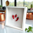 ceramic kitchen wall art - unique kitchen wall décor - red chillies