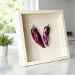 Ceramic Kitchen Wall Art: Purple Peppers
