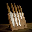 Set of 5 Stainless Steel Kitchen Knives & Magnetic Block