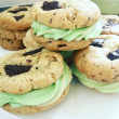 Mint Buttercream Chocolate Chip Cookie Sandwiches (Vegan)