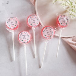 Personalised Floral Wreath Hen Party Small Lollipops