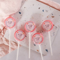 Personalised Floral Wreath Wedding Favour Lollipops