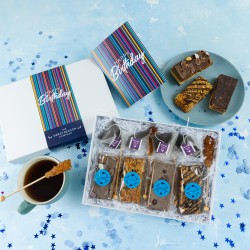 'Happy Birthday Stripes' Afternoon Tea For Four Gift Bars