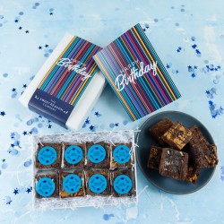 'Happy Birthday Stripes' Luxury Brownie Gift Box