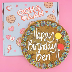Happy Birthday Giant Chocolate Chip Cookie - Blue