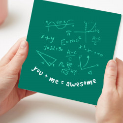 'You Plus Me Equals Awesome' Chocolate Card