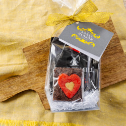 Hot Chocolate and Heart Brownie Bag