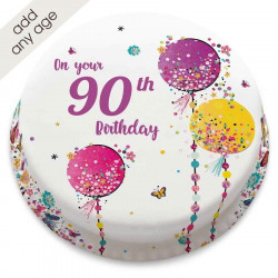 Any Age Balloon & Butterflies Letterbox Cake