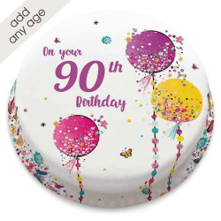 Any Age Balloon & Butterflies Letterbox Cake