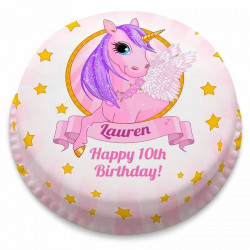 Pink Unicorn Letterbox Cake