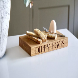 Personalised Oak Egg & Soldiers Blocks