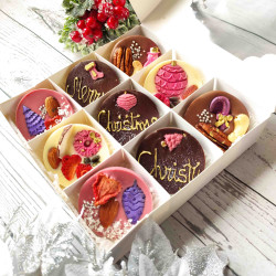 Personalised Christmas Mixed Belgian Chocolate Rounds