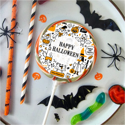 Black and Orange Happy Halloween Lollipop