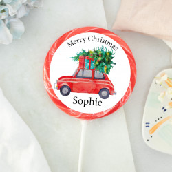 Personalised Car Merry Christmas Lollipop