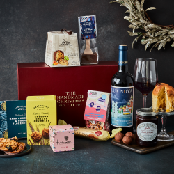 Red Wine & Panettone Christmas Gift Box Hamper