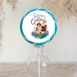 Season's Greeting Cat Lollipop