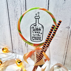 Witch Way To The Wine Halloween Lollipop