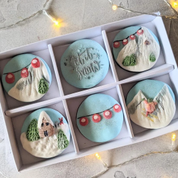 Personalised Skiing Postal Biscuit Gift Box