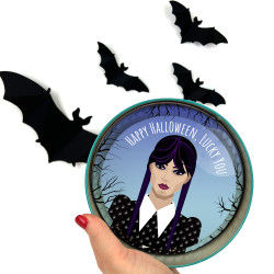 Happy Halloween Wednesday Addams Letterbox Cake