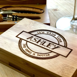 Personalised Bamboo Wine Set