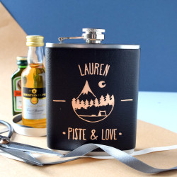 Personalised Piste And Love Skiing Hip Flask