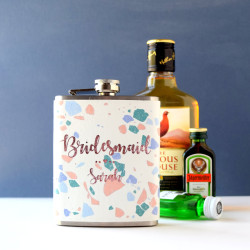 Personalised Terrazzo Bridesmaid Hip Flask