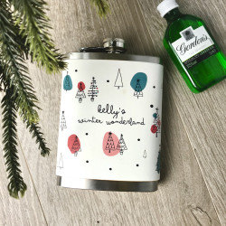 Personalised Winter Wonderland Hip Flask