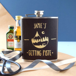 Personalised Getting Piste Skiing Hip Flask