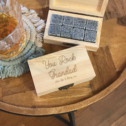 Personalised You Rock Grandad Whiskey Stones Gift