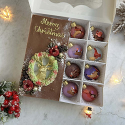 Personalised Christmas Belgian Chocolate Reindeer Wreath Gift Box
