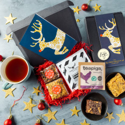 Branded & Personalised Reindeer Treats (Flapjack), Coffee and Tea Letterbox