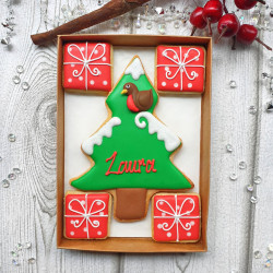 Personalised Red Robin Christmas Cookie Gift