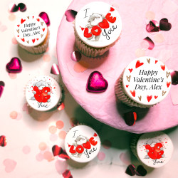 Cute Valentine's Bear Cupcakes