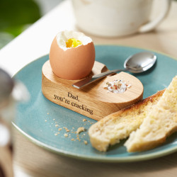 Personalised Oak Egg Cup Server