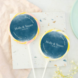 Personalised Midnight Sky Wedding Favour Giant Lollipops