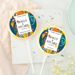 Personalised Multicolour Wedding Favour Giant Lollipops