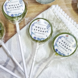 Personalised Purple Floral Wedding Favour Lollipops