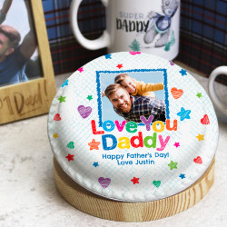 Love You Daddy Photo Cake