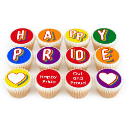 12 Rainbow Pride Cupcakes