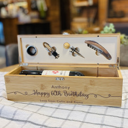 Personalised 60th Birthday Wine Bottle Gift Set