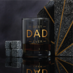 Best Dad Ever Whisky Glass And Whisky Stones