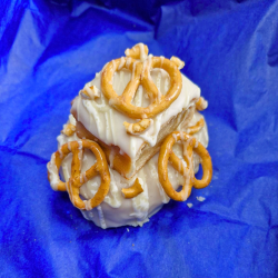 Salted Pretzel Blondie Doughnuts (Box of 4), Luxury Chocolate Doughnuts