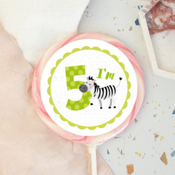 I'm 5 Birthday Zebra Giant Lollipop